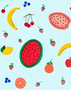 'Fruit Punch' Wallpaper By Carly Beck - Blue Tint