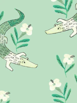 'Gator Garden' Wallpaper By Tea Collection - Aventurine -Wallpaper Store Gator Garden by Tea Collection Aventurine Detail