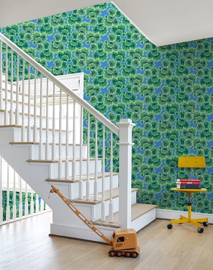 'Geranium Leaves' Wallpaper By Nathan Turner - Cerulean 4 'Geranium Leaves' Wallpaper By Nathan Turner - Cerulean - Image 2