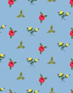 'Grand Villa Garden' Wallpaper By Carly Beck - Cornflower
