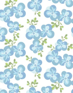 'Graphic Flower' Wallpaper By Tea Collection - Cornflower