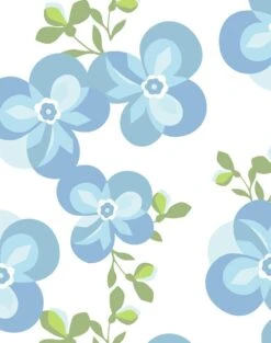 'Graphic Flower' Wallpaper By Tea Collection - Cornflower -Wallpaper Store GraphicFlower Cornflower detail
