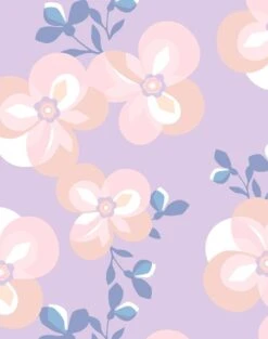 'Graphic Flower' Wallpaper By Tea Collection - Lilac -Wallpaper Store GraphicFlower Lilac detail