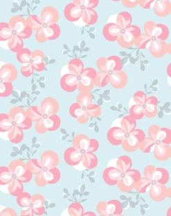 'Graphic Flower' Wallpaper By Tea Collection - Pale Blue