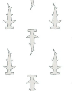 'Hammerheads' Wallpaper By Tea Collection - White
