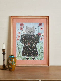'Helen With Butterflies' By Carly Beck Art Print -Wallpaper Store Helen by CAB Grasscloth Portrait Large RS