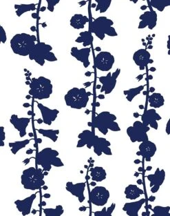 'Hollyhock' Wallpaper By Clare V. - Navy 9 'Hollyhock' Wallpaper By Clare V. - Navy -Wallpaper Store Hollyhock Navy product 52c82fa0 e4e4 48e7 b2e0 361e680ff80f