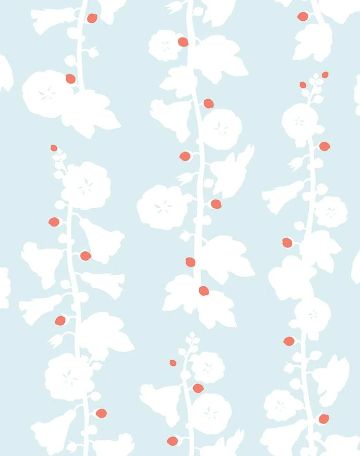 'Hollyhock' Wallpaper By Clare V. - Sky 3 'Hollyhock' Wallpaper By Clare V. - Sky
