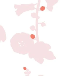 'Hollyhock' Wallpaper By Clare V. - Shell -Wallpaper Store Hollyhock pink detail fe13a4ff 1acb 412e a76e 85c7f676baaf