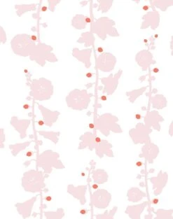 'Hollyhock' Wallpaper By Clare V. - Shell