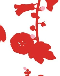 'Hollyhock' Wallpaper By Clare V. - Red -Wallpaper Store Hollyhock red detail 940c49d8 d875 4bc2 94e3 08b70ee3f086