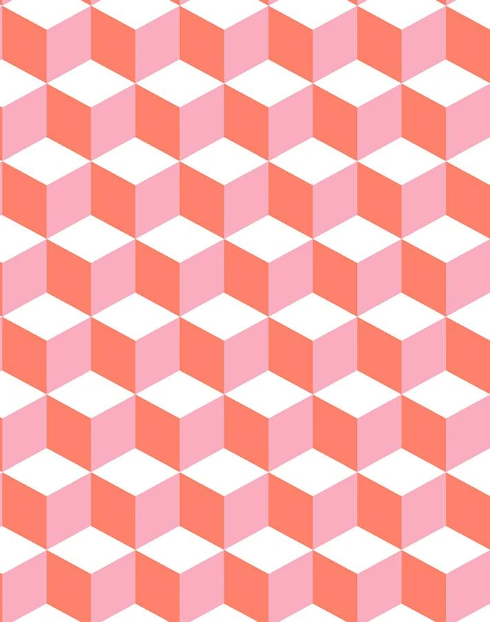 'Ice Cubist' Wallpaper By Wallshoppe - Red 3 'Ice Cubist' Wallpaper By Wallshoppe - Red