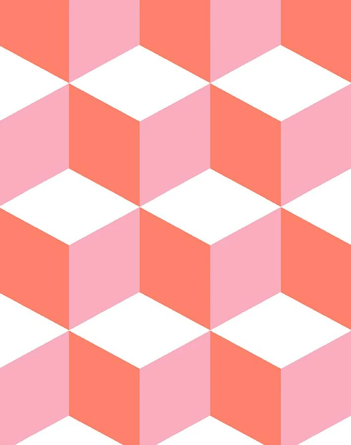 'Ice Cubist' Wallpaper By Wallshoppe - Red 5 'Ice Cubist' Wallpaper By Wallshoppe - Red - Image 3