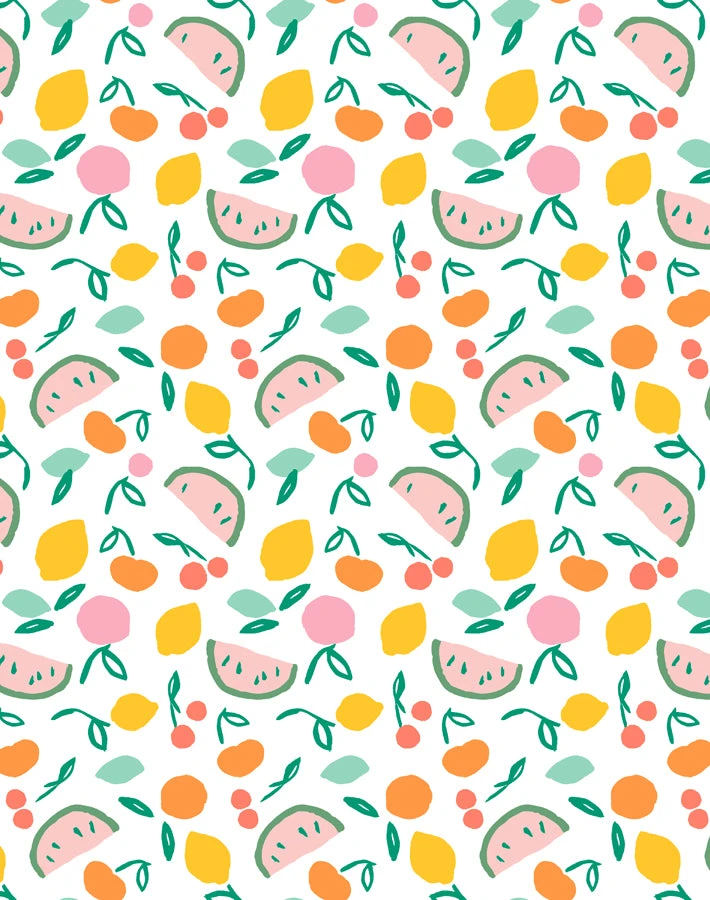 'Island Fruits' Wallpaper By Tea Collection - Melon Green 3 'Island Fruits' Wallpaper By Tea Collection - Melon Green