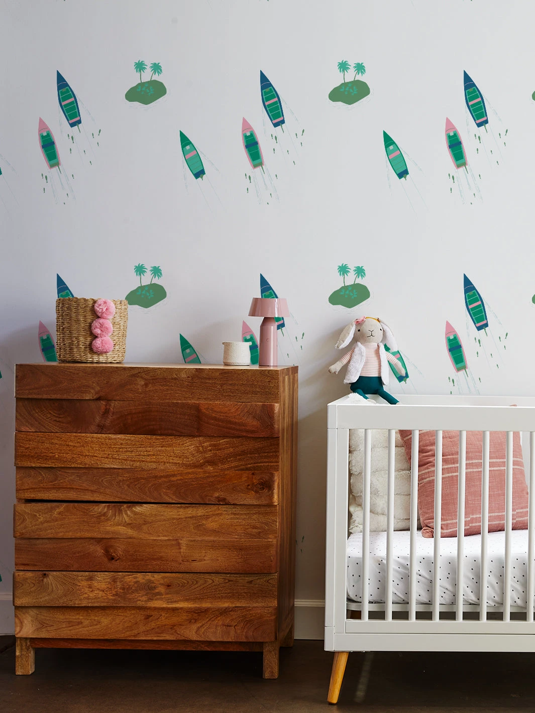 'Island Boats' Wallpaper By Tea Collection - White 4 'Island Boats' Wallpaper By Tea Collection - White - Image 2