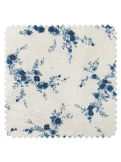 'Fabric By The Yard - Jolene - Blue On Linen
