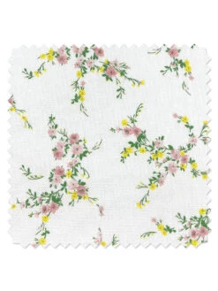 'Fabric By The Yard - Jolene - Lemon Pink On Linen
