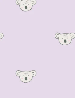 'Koala' Wallpaper By Tea Collection - Lavender -Wallpaper Store Koalas by Tea Collection Lavender Detail