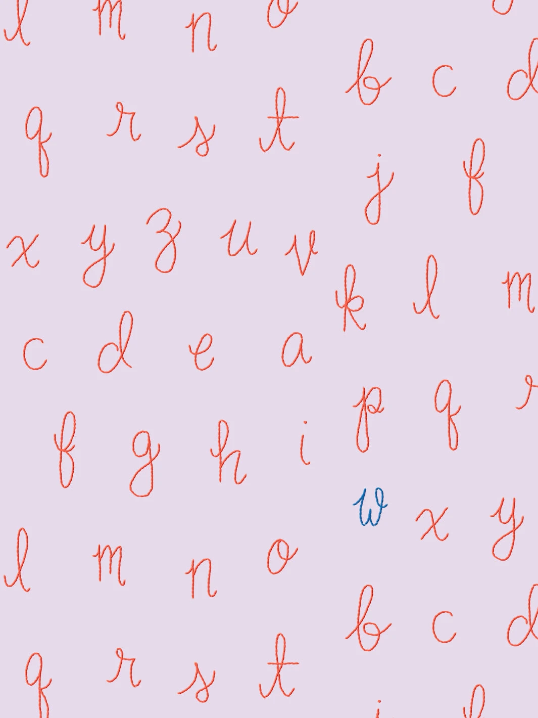 'LF Alphabet' Wallpaper By Lingua Franca - Lilac With Blue Accent Letter 4 'LF Alphabet' Wallpaper By Lingua Franca - Lilac With Blue Accent Letter - Image 2