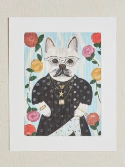 'New Glasses' By Carly Beck Art Print -Wallpaper Store Lady of Singlestone by CAB Grasscloth Potrait Design