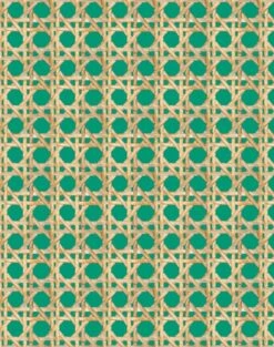 'Faux Large Caning' Wallpaper By Wallshoppe - Emerald