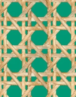 'Faux Large Caning' Wallpaper By Wallshoppe - Emerald -Wallpaper Store LargeCaning Emerald detail 71ec8970 6b5a 42c1 b90b 4cc2be165181