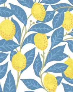 'Lemons' Wallpaper By Nathan Turner - Blue 9 'Lemons' Wallpaper By Nathan Turner - Blue -Wallpaper Store Lemons Blue detail 0ca90340 1809 4664 9284 7048ecb8f15f