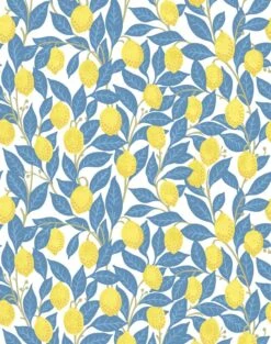 'Lemons' Wallpaper By Nathan Turner - Blue