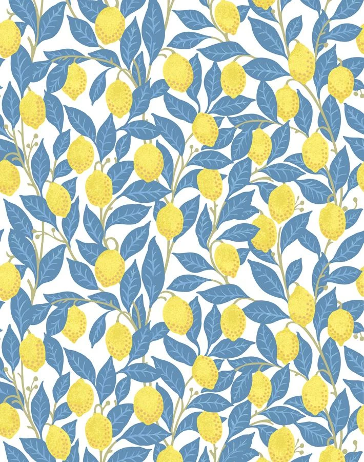 'Lemons' Wallpaper By Nathan Turner - Blue 3 'Lemons' Wallpaper By Nathan Turner - Blue