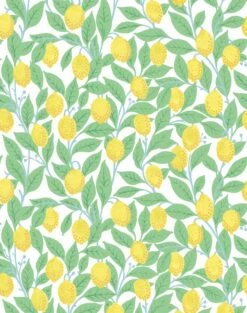 'Lemons' Wallpaper By Nathan Turner - White