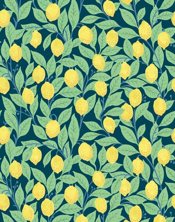 'Lemons' Wallpaper By Nathan Turner - Indigo 6 'Lemons' Wallpaper By Nathan Turner - Indigo - Image 4