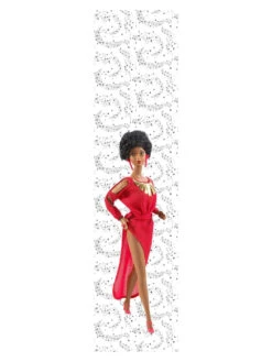 'Life Size Vintage Black Barbie™' Removable Wall Mural By Barbie™ - Black On White