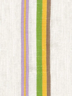 'Life Is A Banquet Stripe' Wallpaper By Lingua Franca - Marigold + Green -Wallpaper Store Life Is a Banquet Stripe MarigoldGreen Detail