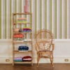 'Life Is A Banquet Stripe' Wallpaper By Lingua Franca - Marigold + Green -Wallpaper Store Life Is a Banquet Stripe MarigoldGreen RS
