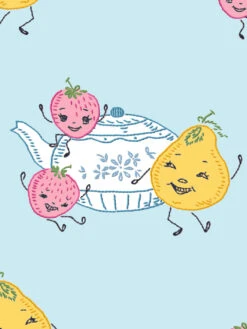 'Life Is A Banquet Toss' Wallpaper By Lingua Franca - Pale Blue -Wallpaper Store Life is a Banquet Toss PaleBlue Detail