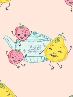 'Life Is A Banquet Toss' Wallpaper By Lingua Franca - Peach -Wallpaper Store Life is a Banquet Toss Peach Detail