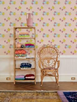 'Life Is A Banquet Toss' Wallpaper By Lingua Franca - Peach