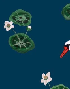 'Lily Pad Lake' Wallpaper By Carly Beck - Peacock -Wallpaper Store Lily Pad Lake peacock detail 9ed9669e 9288 45c5 bde2 8807ea178a2f