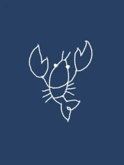 'Lobsters' Wallpaper By Lingua Franca - Navy -Wallpaper Store Lobsters Navy Detail