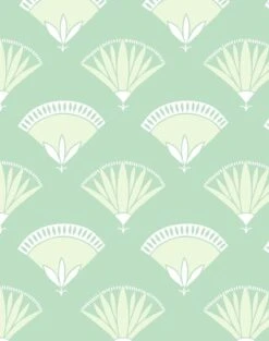 'Lotus Papyrus' Wallpaper By Tea Collection - Aventurine -Wallpaper Store Lotus Papyrus Aventurine detail