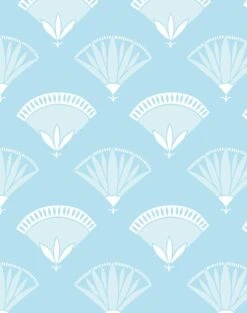 'Lotus Papyrus' Wallpaper By Tea Collection - Baby Blue -Wallpaper Store Lotus Papyrus Baby Blue detail