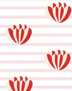 'Lotus Stripe' Wallpaper By Clare V. - Pink -Wallpaper Store Lotus with Stripe pink peach red detail 92aacb0d d4e7 4fd3 888c bff0dc773423