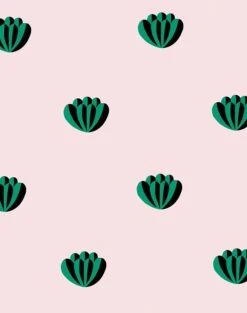 'Lotus' Wallpaper By Clare V. - Emerald / Shell -Wallpaper Store Lotus Emerald Shell Product c9d493c8 25ae 4a85 a6c0 6d214f316b05