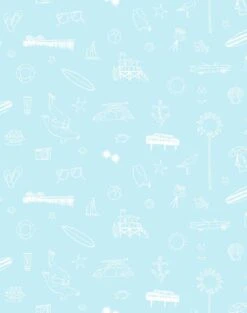 'Malibu' Wallpaper By Nathan Turner - Glacier Blue