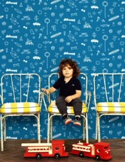 'Malibu' Wallpaper By Nathan Turner - Cadet Blue On White -Wallpaper Store Malibu cadet Blue 700x910 bb48c748 3fc1 4da9 9cd2 f8bfdf8ce7f9