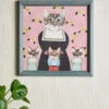 'Mama And Her Babies' By Carly Beck Art Print -Wallpaper Store Mama and Kittens by CAB Grasscloth Portrait Rs