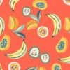 'Mango Papaya' Wallpaper By Tea Collection - Persimmon