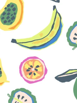 'Mango Papaya' Wallpaper By Tea Collection - White -Wallpaper Store Mango Papaya by Tea Collection White Detail