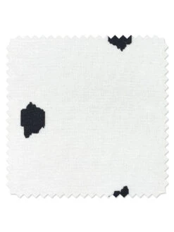 'Fabric By The Yard - Medina Dot - Black On Linen