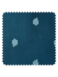 'Fabric By The Yard - Medina Dot - Cadet Blue On Linen